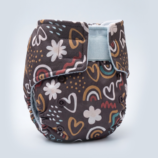 Newborn diaper Brown  Print (2.5kg - 8kg)