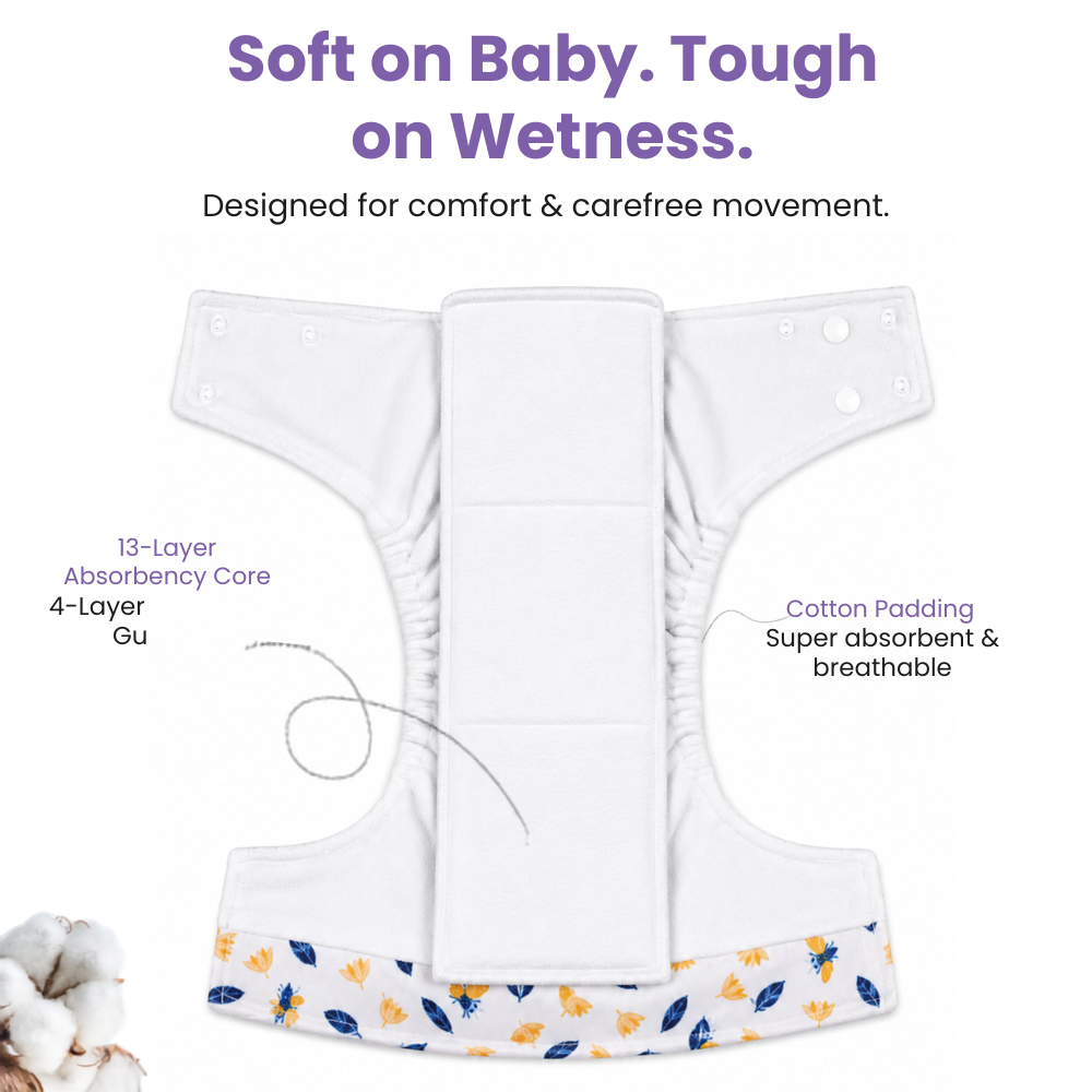 Neo Ultra Reusable Cloth Diaper - Bee