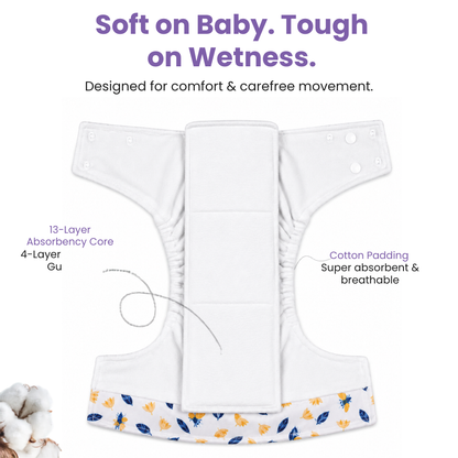 Neo Ultra Reusable Cloth Diaper - Bee
