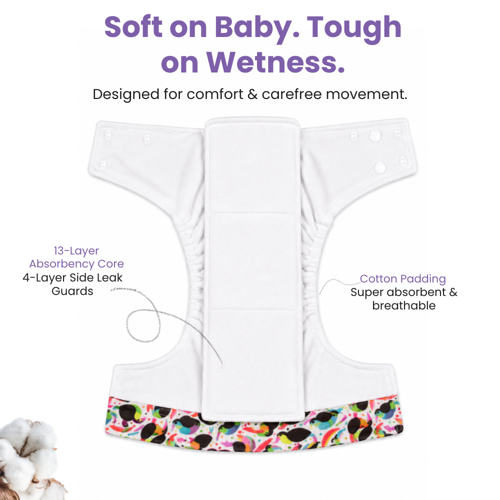 Neo Ultra Reusable Cloth Diaper - Bird
